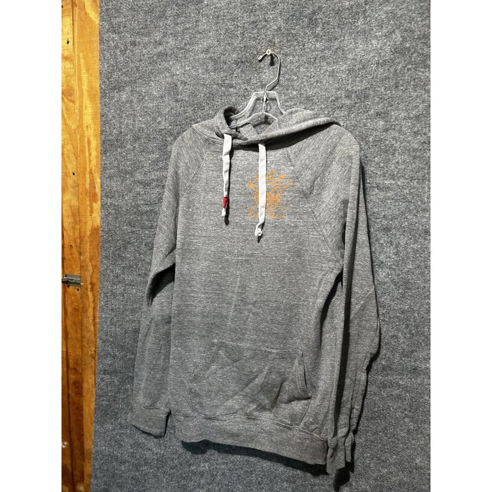 Sportiqe Hoodie Mens Medium Gray Pullover Fleece Kangaroo Pocket Logo Sweatshirt